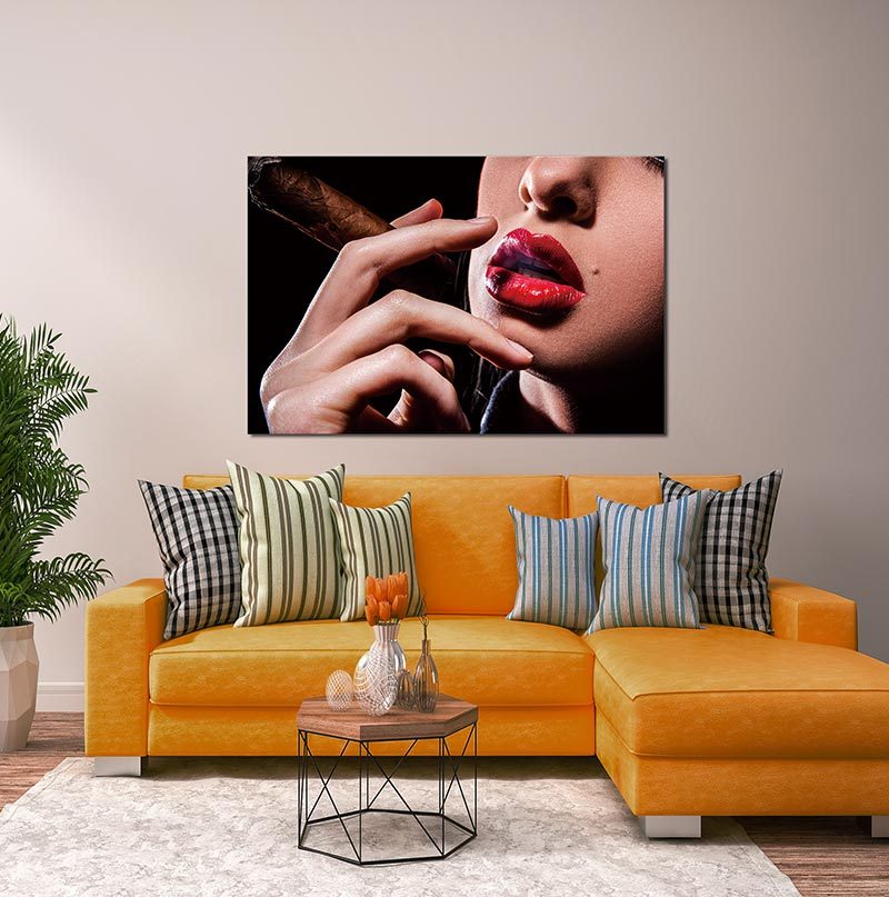 Oppidan Home "Red Lip Cigar" Acrylic Wall Art