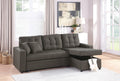 Ash Black Convertible Sectional Pull Out Bed Sofa antique black-wood-primary living space-tufted