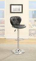 Black Faux Leather Stool Counter Height Chairs Set of black-dining room-modern-metal