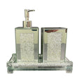 Ambrose Exquisite 3 Piece Square Soap Dispenser and silver-glass