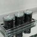 Ambrose Exquisite Tea, Sugar, Coffee Canisters with black-glass