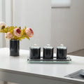 Ambrose Exquisite Tea, Sugar, Coffee Canisters with black-glass