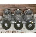 Ambrose Exquisite Tea, Sugar, Coffee Canisters with silver-glass