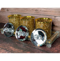 Ambrose Exquisite Tea, Sugar, Coffee Canisters with gold-glass