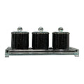 Ambrose Exquisite Tea, Sugar, Coffee Canisters with black-glass