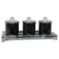 Ambrose Exquisite Tea, Sugar, Coffee Canisters with black-glass