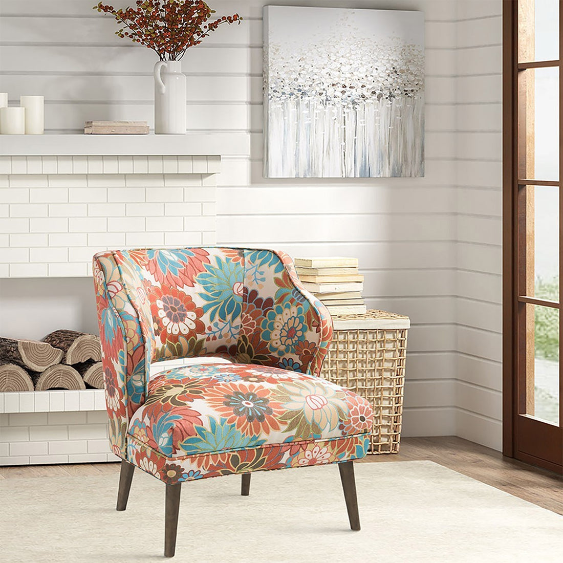 Open Back Accent Chair multi-polyester