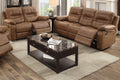1pc Motion Sofa Only Dark Brown Color Breathable dark brown-faux leather-metal-primary living