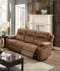 1pc Motion Sofa Only Dark Brown Color Breathable dark brown-faux leather-metal-primary living