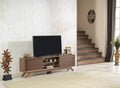 FurnisHome Store Luxia Mid Century Modern Tv Stand 2 walnut-solid wood