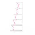 Furnish Home Store Modern 5 Tier Ladder Bookshelf white-solid wood