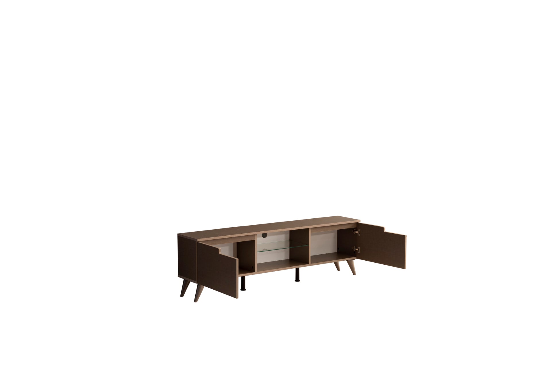 FurnisHome Store Denver Mid Century Modern Tv Stand 2 brown-solid wood