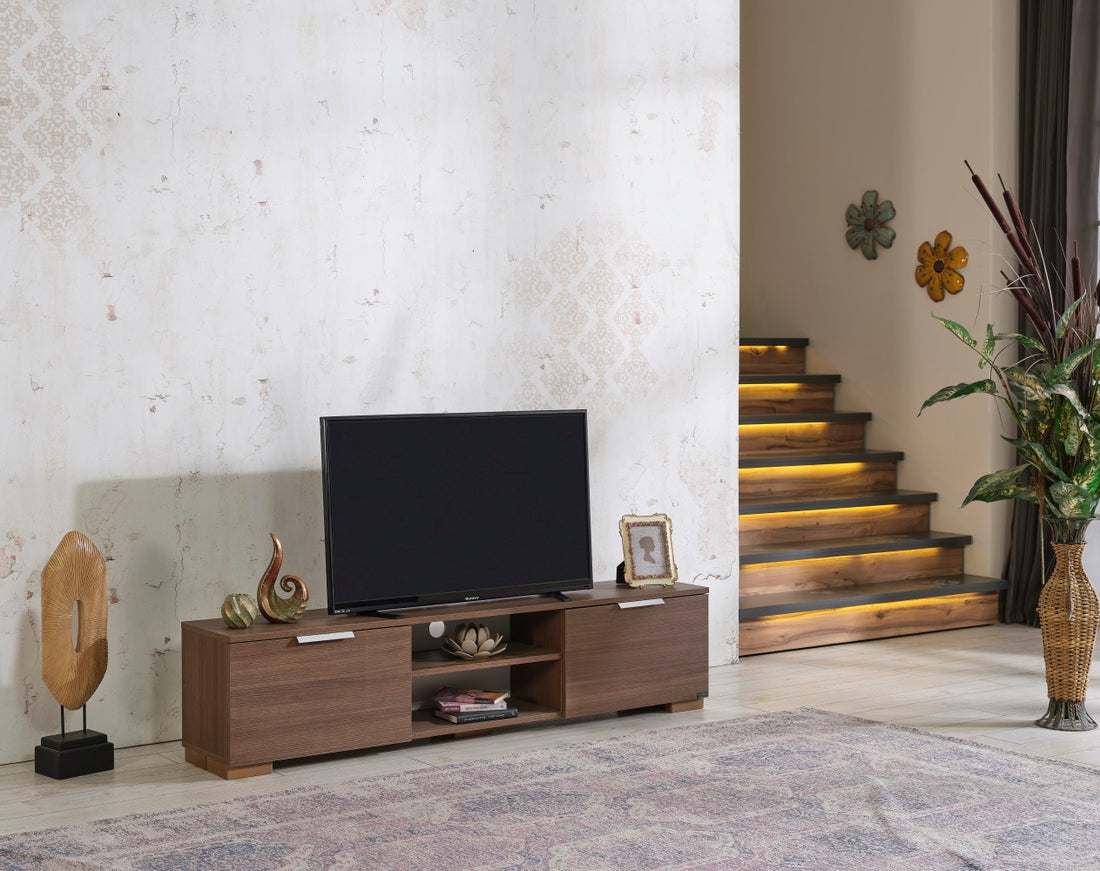FurnisHome Store April Mid Century Modern Tv Stand 2 walnut-solid wood