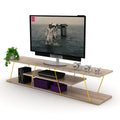 FurnisHome Store Tars Mid Century Modern Tv Stand 4 oak-solid wood