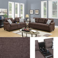 2pcs Sofa set Living Room Furniture Dark Coffee Plush coffee-wood-primary living space-cushion