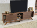 FurnisHome Store Luxia Mid Century Modern Tv Stand 2 walnut-solid wood