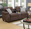 2pcs Sofa set Living Room Furniture Dark Coffee Plush coffee-wood-primary living space-cushion