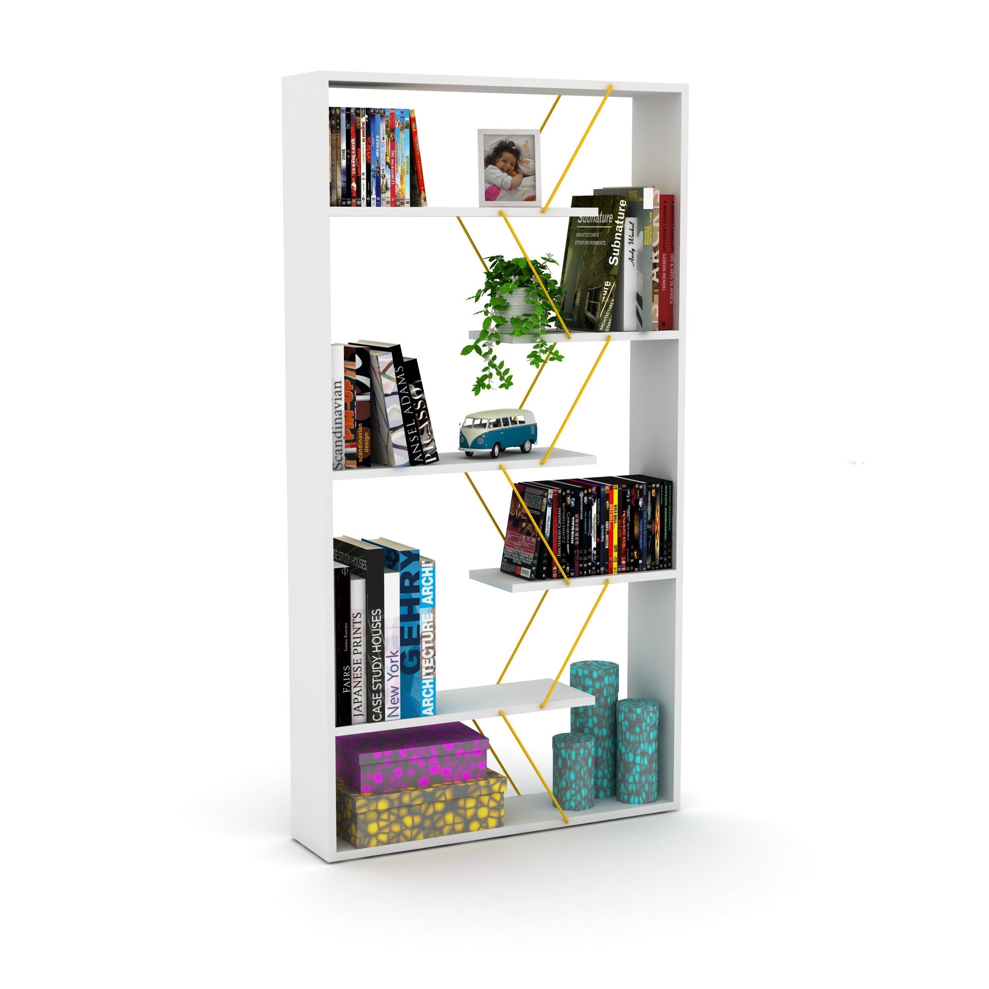 Furnish Home Store Wood Frame Etagere Open Back 6 white-solid wood