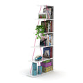 Furnish Home Store Modern 5 Tier Ladder Bookshelf white-solid wood