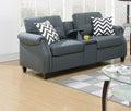 2pcs Sofa set Living Room Furniture Blue Gray Plush blue-gray-wood-primary living space-cushion