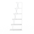 Furnish Home Store Modern 5 Tier Ladder Bookshelf white-solid wood