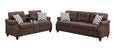 2pcs Sofa set Living Room Furniture Dark Coffee Plush coffee-wood-primary living space-cushion