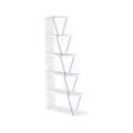 Furnish Home Store Modern 5 Tier Ladder Bookshelf white-solid wood