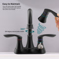 Bathroom Faucet Matt Black with Pop up Drain & Supply matt black-brass