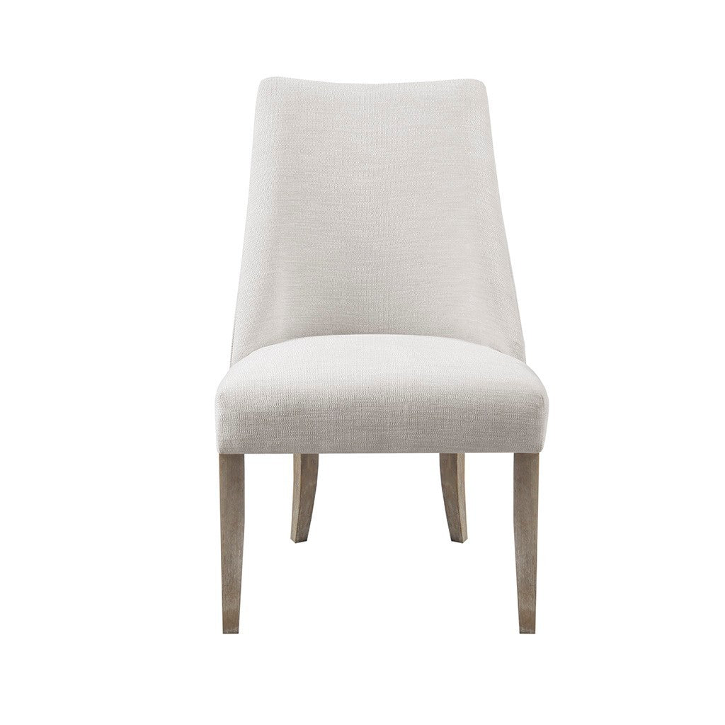 Upholstered Dining chair Set of 2 ivory-polyester