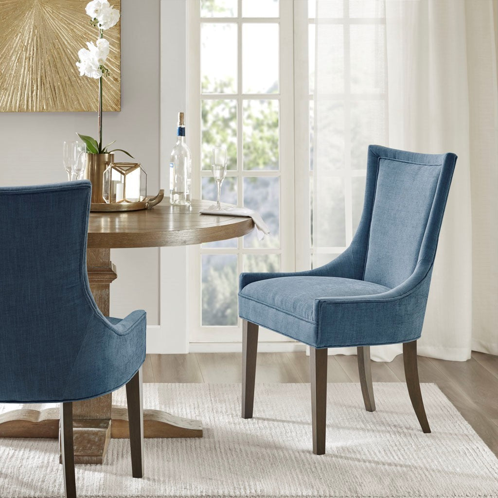 Dining Side Chair set of 2 blue-polyester