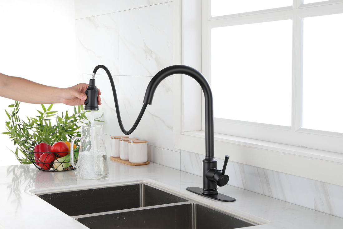 Touch Kitchen Faucet with Pull Down Sprayer matte black-stainless steel