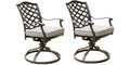 Outdoor Patio Aluminum Swivel Rocker Dining Chair with brown grey-foam-aluminum