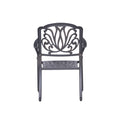 Patio Outdoor Aluminum Dining Armchair With Cushion gray+navy-foam-aluminum