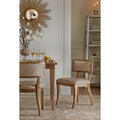 Dining Chair Set of 2 beige+light natural-polyester