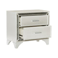 Glamourous Bedroom 1pc Nightstand Pearl White Metallic white-2 drawers-bedroom-glam-modern-wood