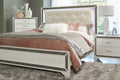 Glamourous Bedroom 1pc Nightstand Pearl White Metallic white-2 drawers-bedroom-glam-modern-wood