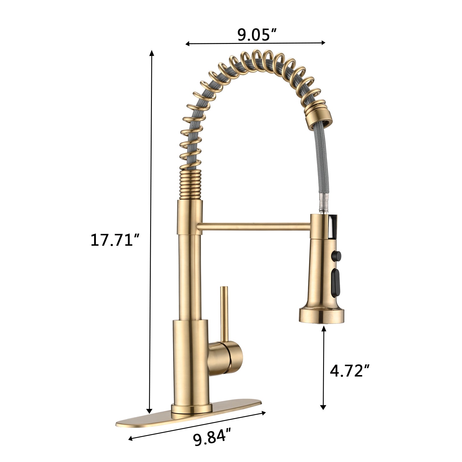 Pull Down Sprayer Spring Kitchen Sink Faucet