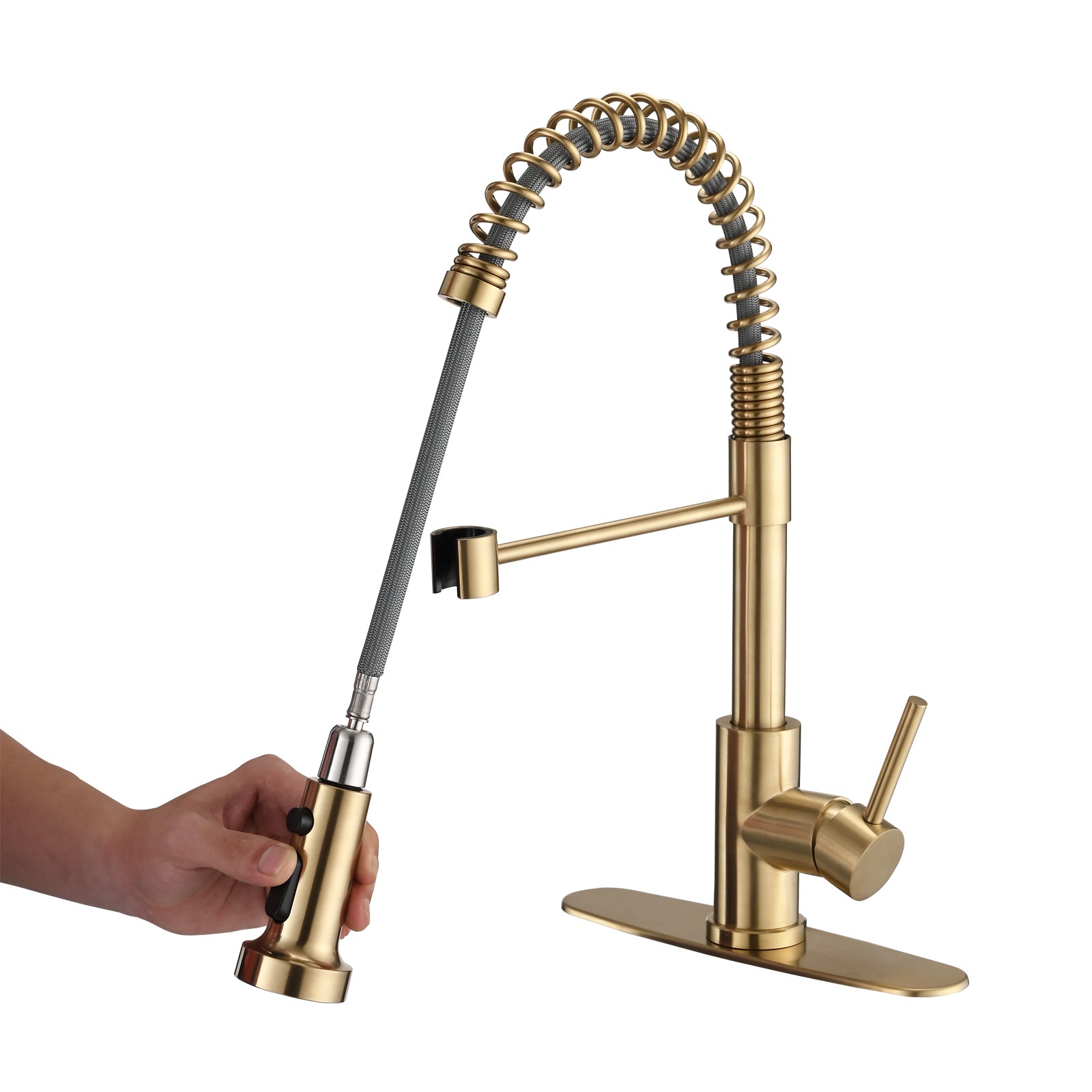 Pull Down Sprayer Spring Kitchen Sink Faucet