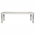 Glamourous Silver Finish Rectangular Dining Table 1pc silver-dining room-glam-modern-wood