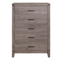 Brownish Gray Finish 1pc Bedroom Chest of 5 Drawers brown gray-bedroom-wood