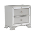 Modern Traditional Style 1pc Nightstand of 2 Drawers silver-2 drawers-bedroom-modern-traditional-wood