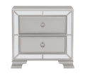 Modern Traditional Style 1pc Nightstand of 2 Drawers silver-2 drawers-bedroom-modern-traditional-wood