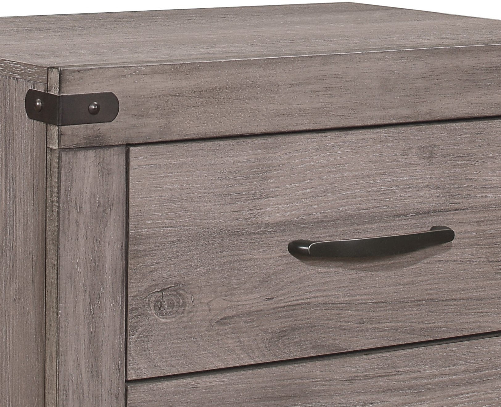 Brownish Gray Finish 1pc Nightstand Melamine Laminate brown gray-2 drawers-bedroom-wood