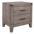 Brownish Gray Finish 1pc Nightstand Melamine Laminate brown gray-2 drawers-bedroom-wood