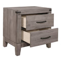 Brownish Gray Finish 1pc Nightstand Melamine Laminate brown gray-2 drawers-bedroom-wood