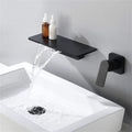 Waterfall Bathroom Sink Faucet matte black-brass