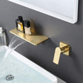 Waterfall Bathroom Sink Faucet gold-brass