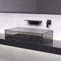 Waterfall Bathroom Sink Faucet matte black-brass