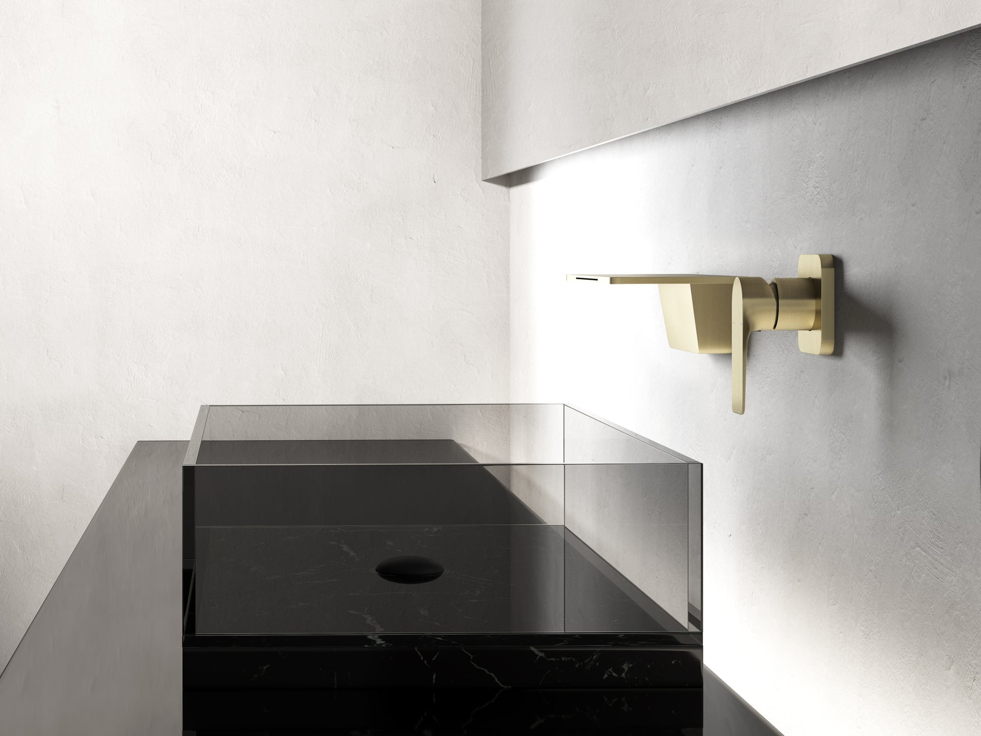 Waterfall Bathroom Sink Faucet gold-brass