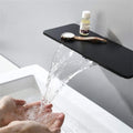 Waterfall Bathroom Sink Faucet matte black-brass